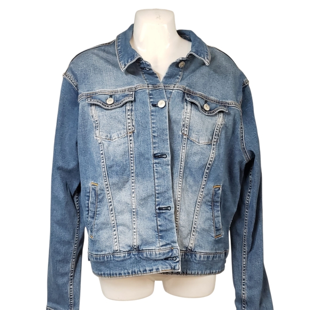 LuLaRoe Blue Jean Jacket Women's Size XL Classic Style Southwestern Western